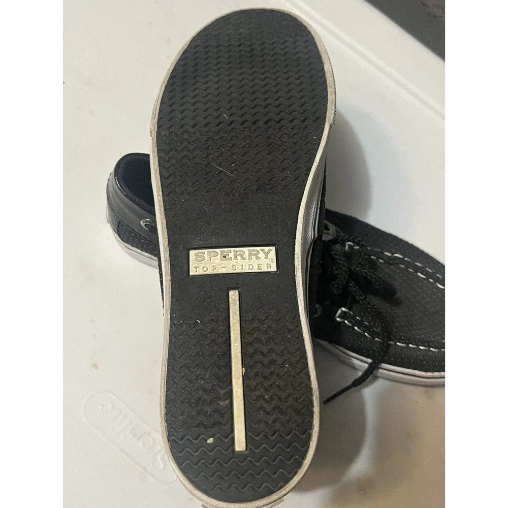 Shoes Mens SPERRY YG50797 Bahama Black / Black‎ Dot US Size 5 EUC